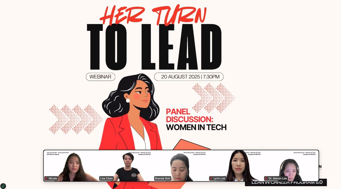 Nicole Chin on the Her Turn To Lead Women in Tech webinar panel, August 2025