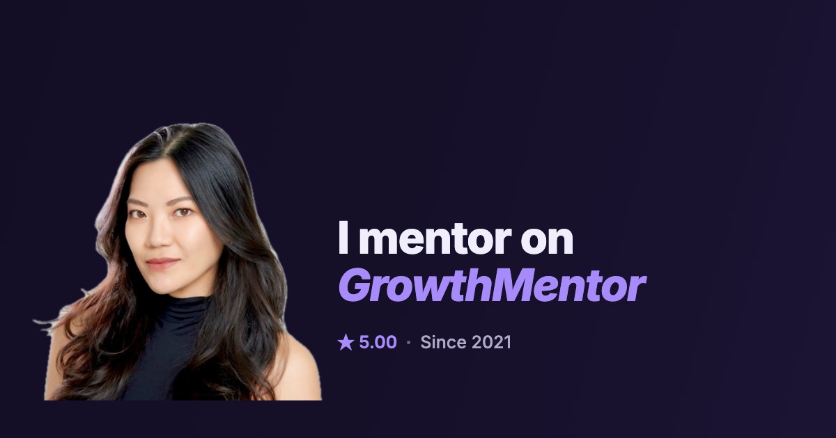 Nicole Chin&rsquo;s GrowthMentor profile card for bite-sized mentorship sessions, mentoring there since 2021
